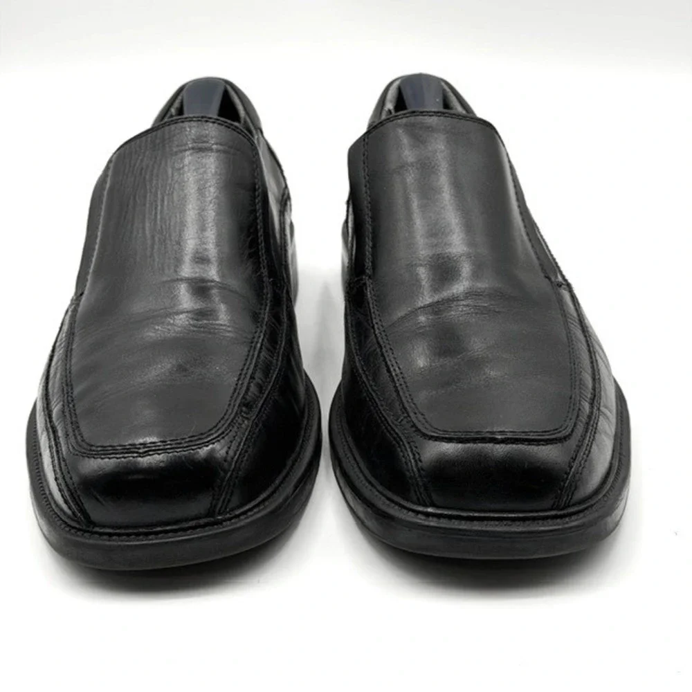 Dockers Mens Black Leather Square Toe Slip‎ On Loafers Dress Shoes Size 10M